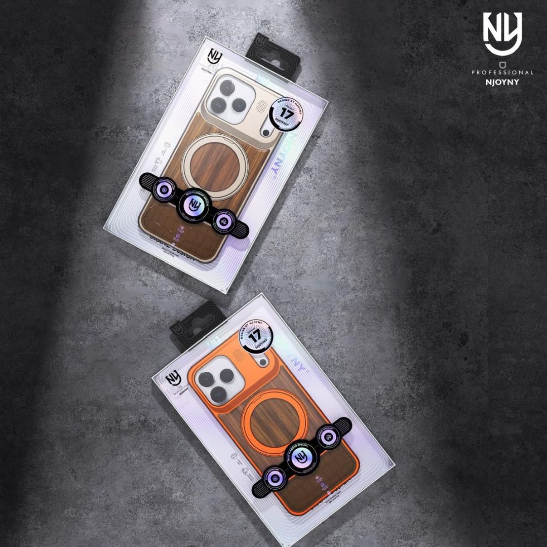 NY GoldWood Series Leather MagSafe Perfume Case for iPhone 17 Pro/Pro Max